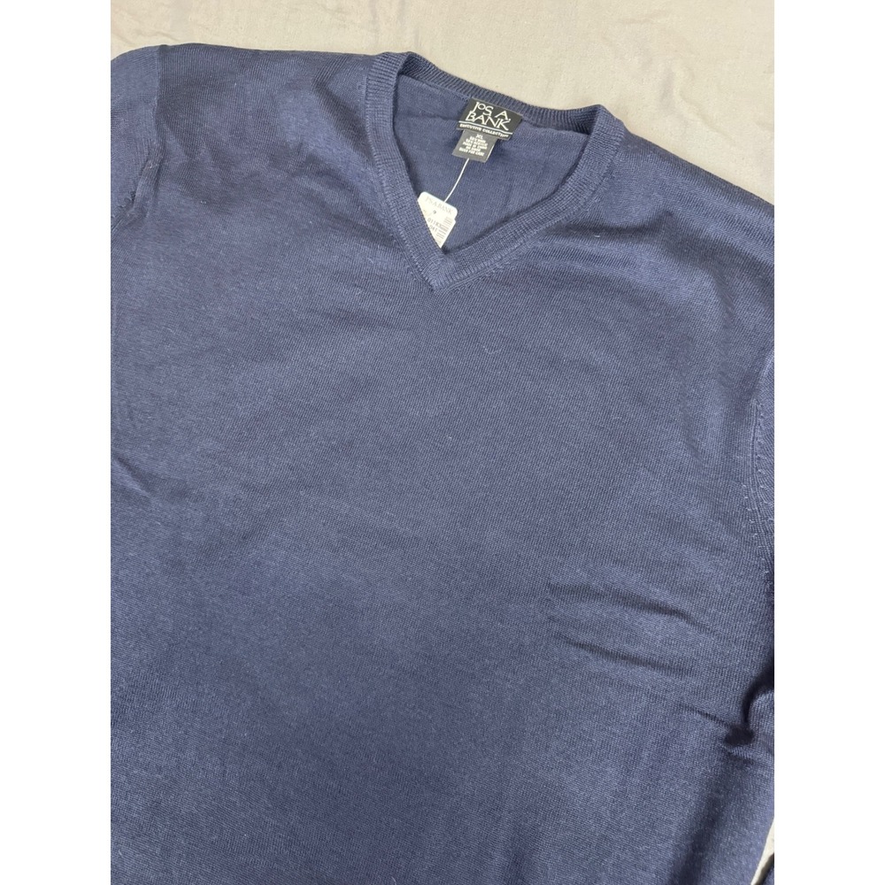 Jos A Bank Executive‎ Collection Mens XL Navy Blue Wool Blend V-Neck Sweater NWT